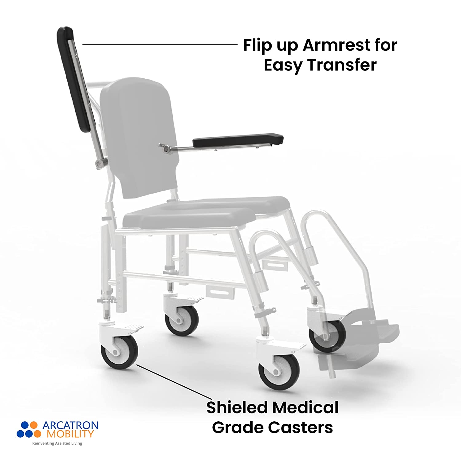 Prime SAS100 | Attendant Propelled Shower Commode Wheelchair