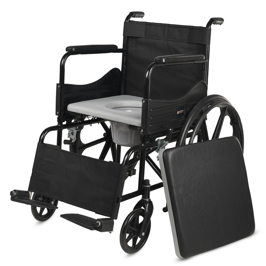 Frido 2 in 1 Foldable Wheelchair for Regular and Commode Use(FSC101)