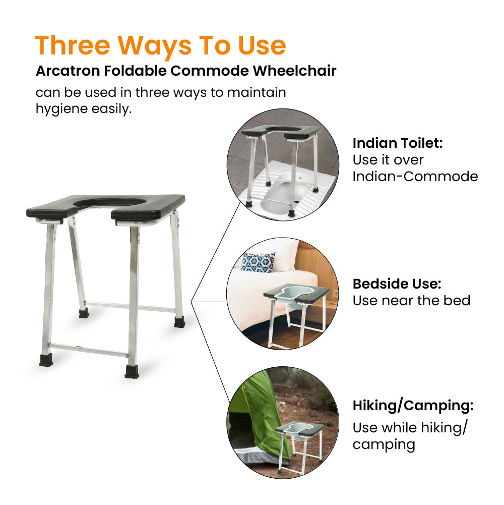 Frido Foldable Anti-Slip Shower Commode Stool