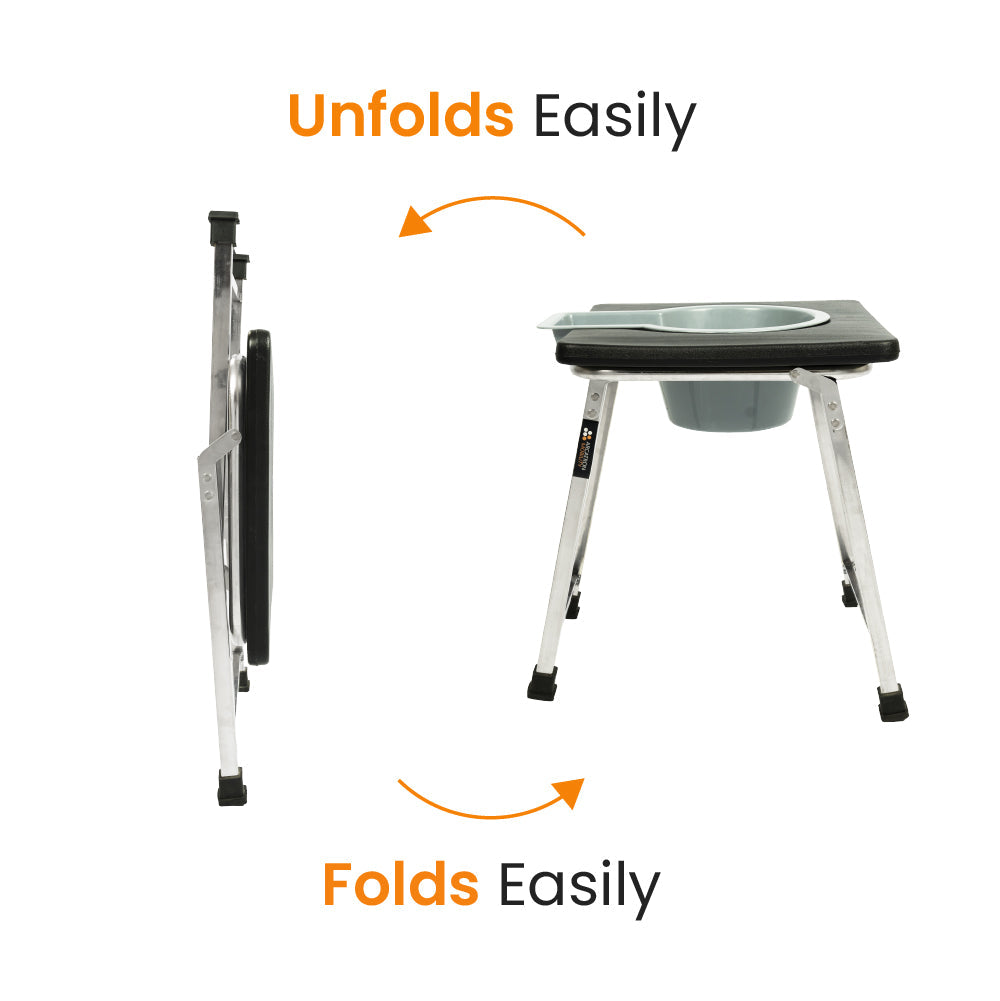 Frido Foldable Anti-Slip Shower Commode Stool