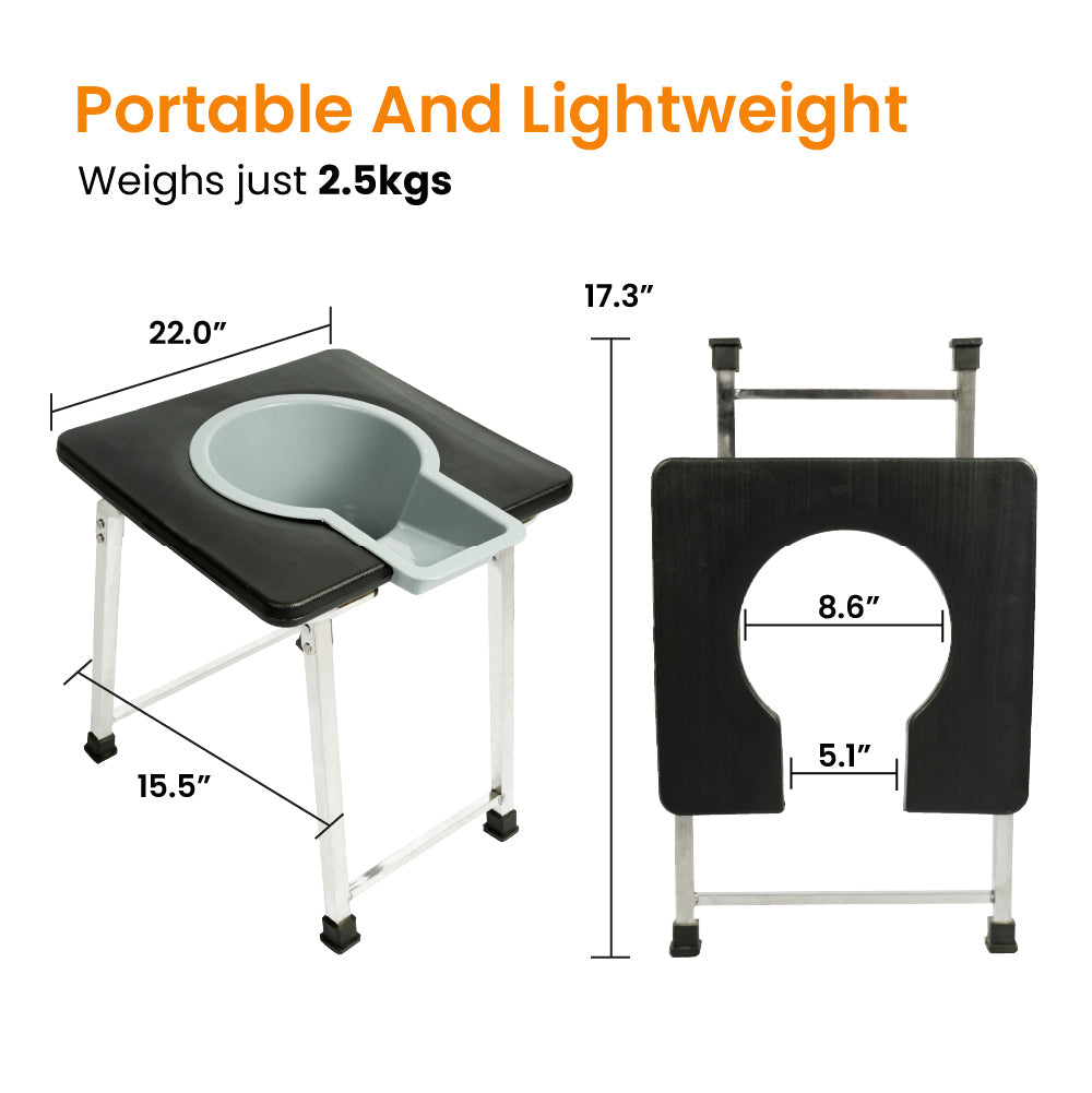 Frido Foldable Anti-Slip Shower Commode Stool