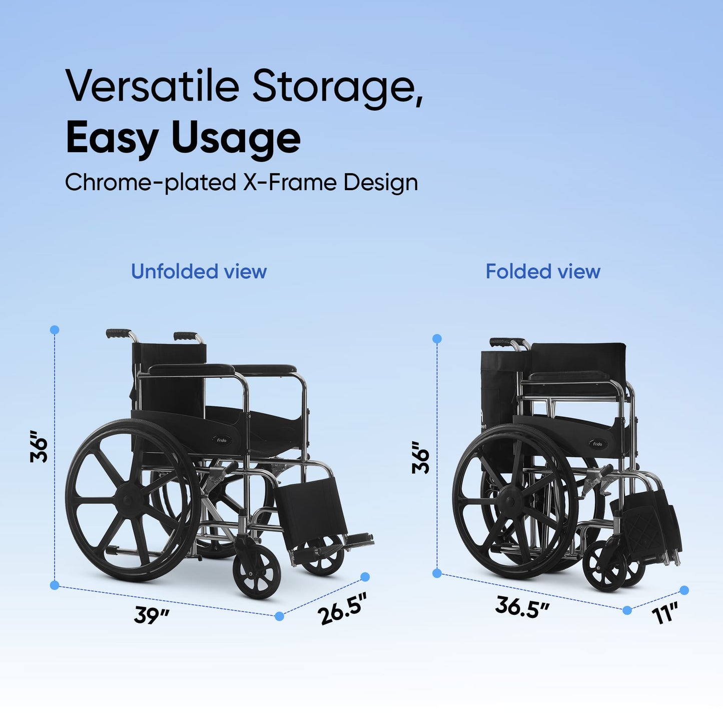 Frido FSS100 | Foldable Wheelchair