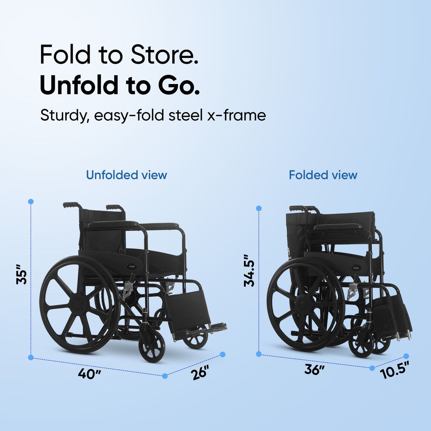 Frido FSS101 | Everyday Foldable Wheelchair